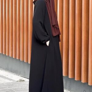 Chocolaty Candy Cuff Double Pocket Zip Abaya