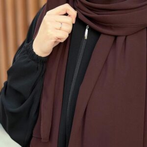 Chocolaty Candy Cuff Double Pocket Zip Abaya