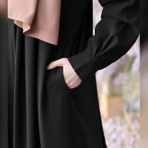 Mehrab Long Cuff With Belt Georgette Abaya