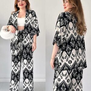 CHIC IKAT PRINT 3-PIECE SET - STYLISH WOMEN'S