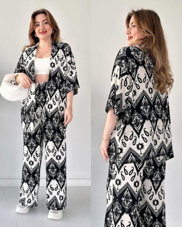 chic ikat print 3 piece set stylish womens 1