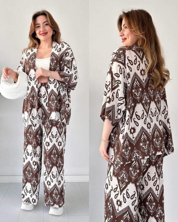 chic ikat print 3 piece set stylish womens 2