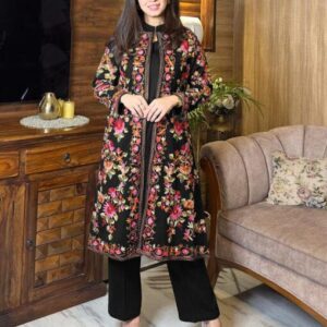 Front Full Heavy Embroidered Gown With Sleeveless Inner And Trouser 3Piece