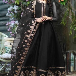 Shahi Embroidered Maxi With Embroidered Dupatta and Trouser 3 Pec