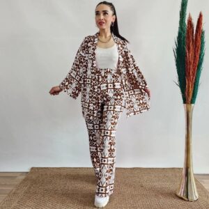 WOMEN'S MULTI-COLOR GEOMETRIC PRINT 3-PIECE SET