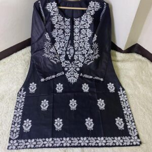 Trending Indian chickenkari Embrodried Short Kurti