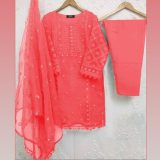 Balochi Style Embroidered Organza Shirt