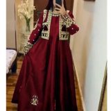 Handwork Nug Stone Embroidery Heavy Work Koti Front & Back with Embellished Long Maxi Silk Collection for Women