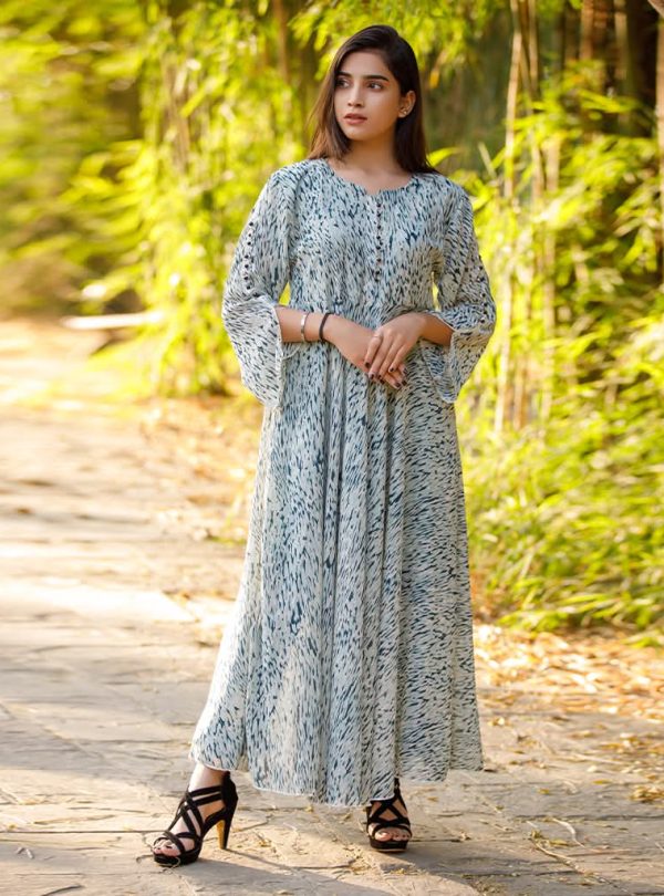 Imported Shaffon Printed Maxi Dress