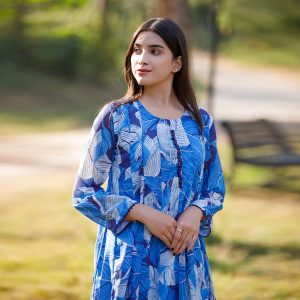 Imported Shaffon Printed Maxi Dress for Women - Elegant Chiffon Collection